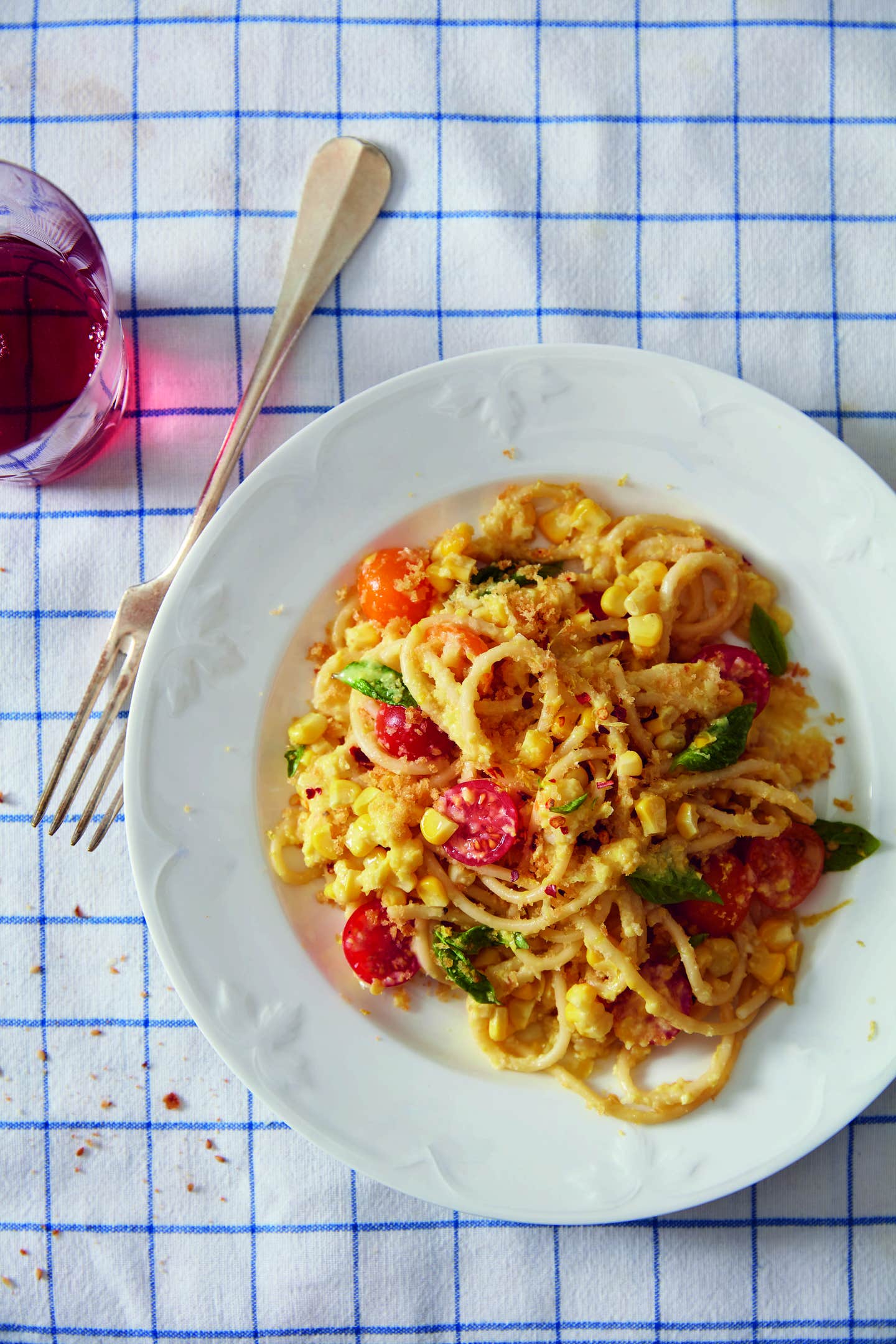 Lidey Heuck’s Spaghetti with Sweet Corn Pesto
